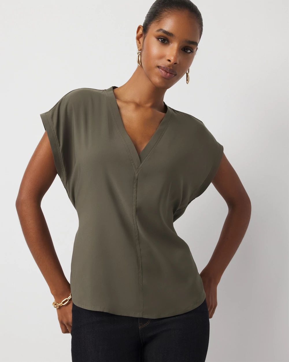 Tie Back Satin Top | White House Black Market